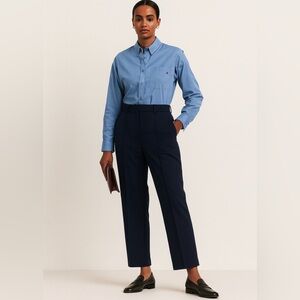 Tommy Hilfiger Blue Button-Down Long Shirt Dress Tunic Top L/G Roll-Tab Sleeves